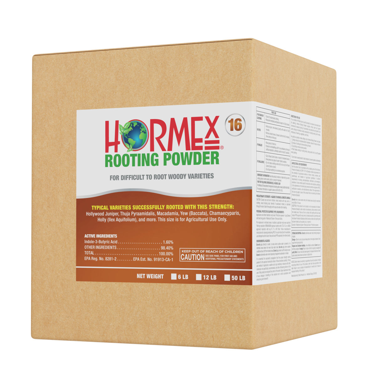 Hormex Rooting Powder #16 (1.60 IBA) - Rooting Hormone for Difficult Hardwood Plants & Tree Cuttings - Blessings Grow Meadows