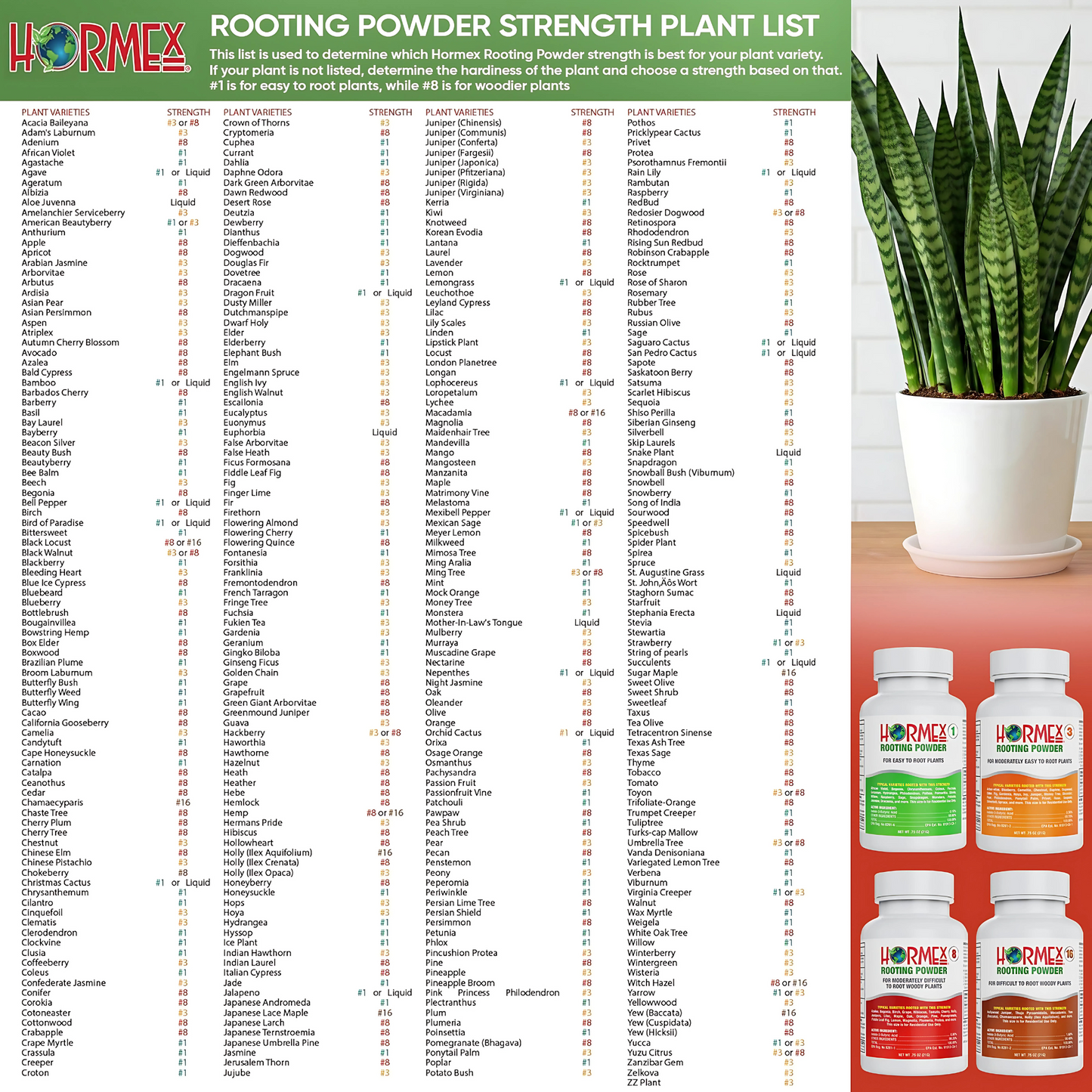 Hormex Rooting Powder #16 (1.60 IBA) - Rooting Hormone for Difficult Hardwood Plants & Tree Cuttings - Blessings Grow Meadows