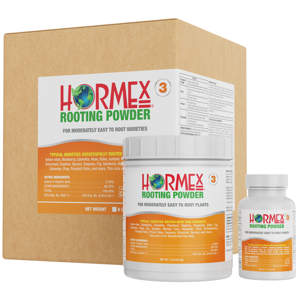 Hormex Rooting Powder #3 (0.30 IBA) - Rooting Hormone for Common Home & Garden Plant Cuttings - Blessings Grow Meadows