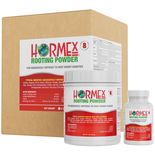Hormex Rooting Powder #8 (0.80 IBA) - Rooting Hormone for Semi-Hardwood Houseplants, Medicinal & Tree Cuttings - Blessings Grow Meadows