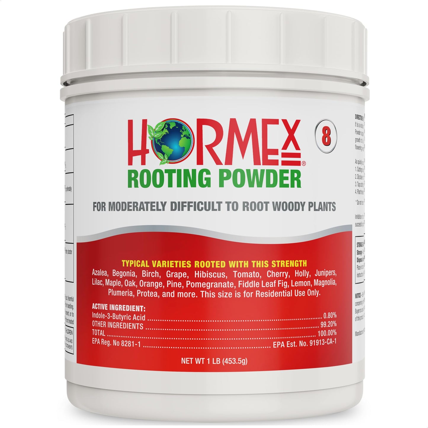 Hormex Rooting Powder #8 (0.80 IBA) - Rooting Hormone for Semi-Hardwood Houseplants, Medicinal & Tree Cuttings - Blessings Grow Meadows