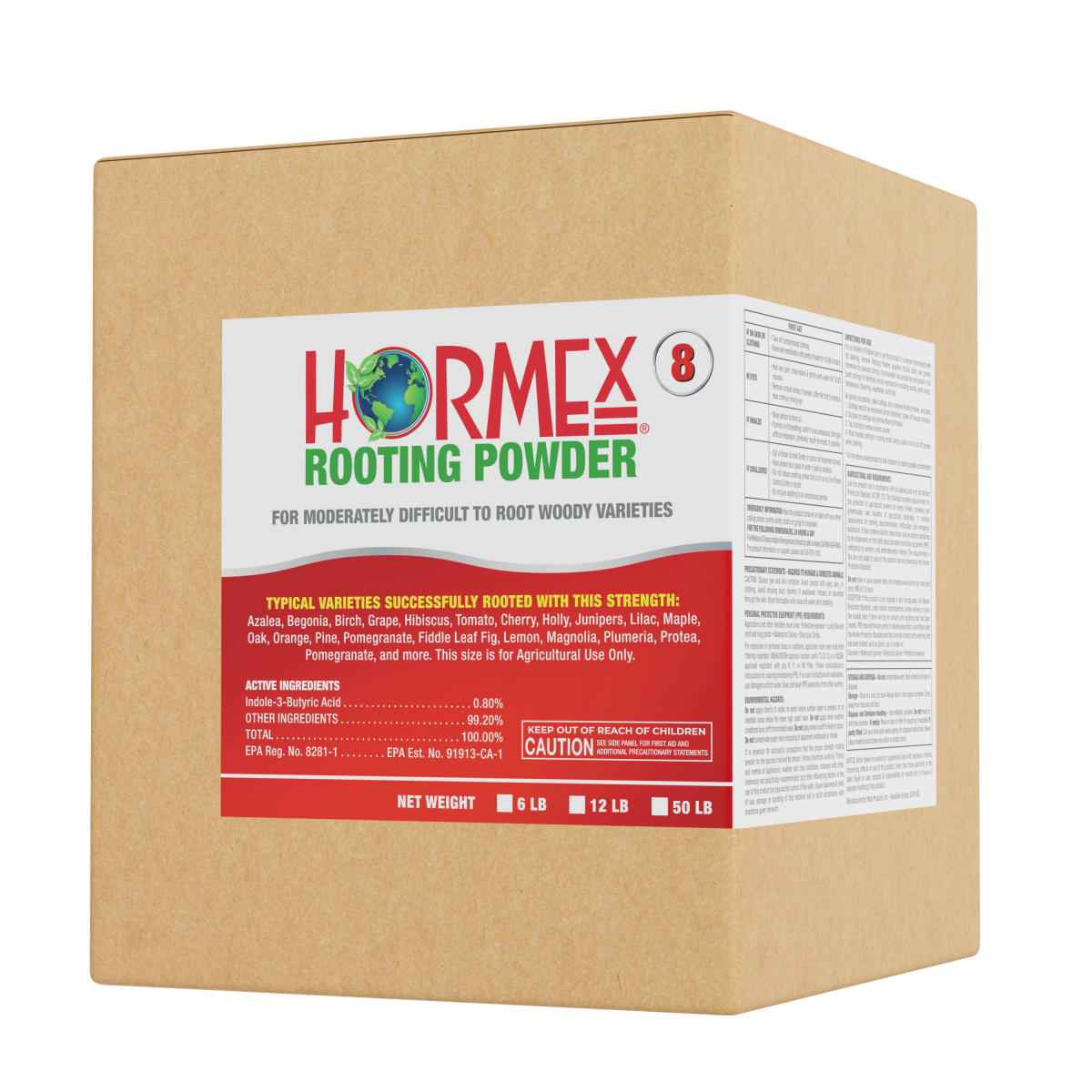 Hormex Rooting Powder #8 (0.80 IBA) - Rooting Hormone for Semi-Hardwood Houseplants, Medicinal & Tree Cuttings - Blessings Grow Meadows