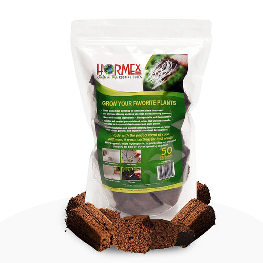 Hormex Rooting Cubes - Grow Plants from Cuttings or Start from Seed - Peat Moss & Coco Plugs - For Strong Roots & Healthy Plants - Ideal for Home & Professional Growers - Blessings Grow Meadows
