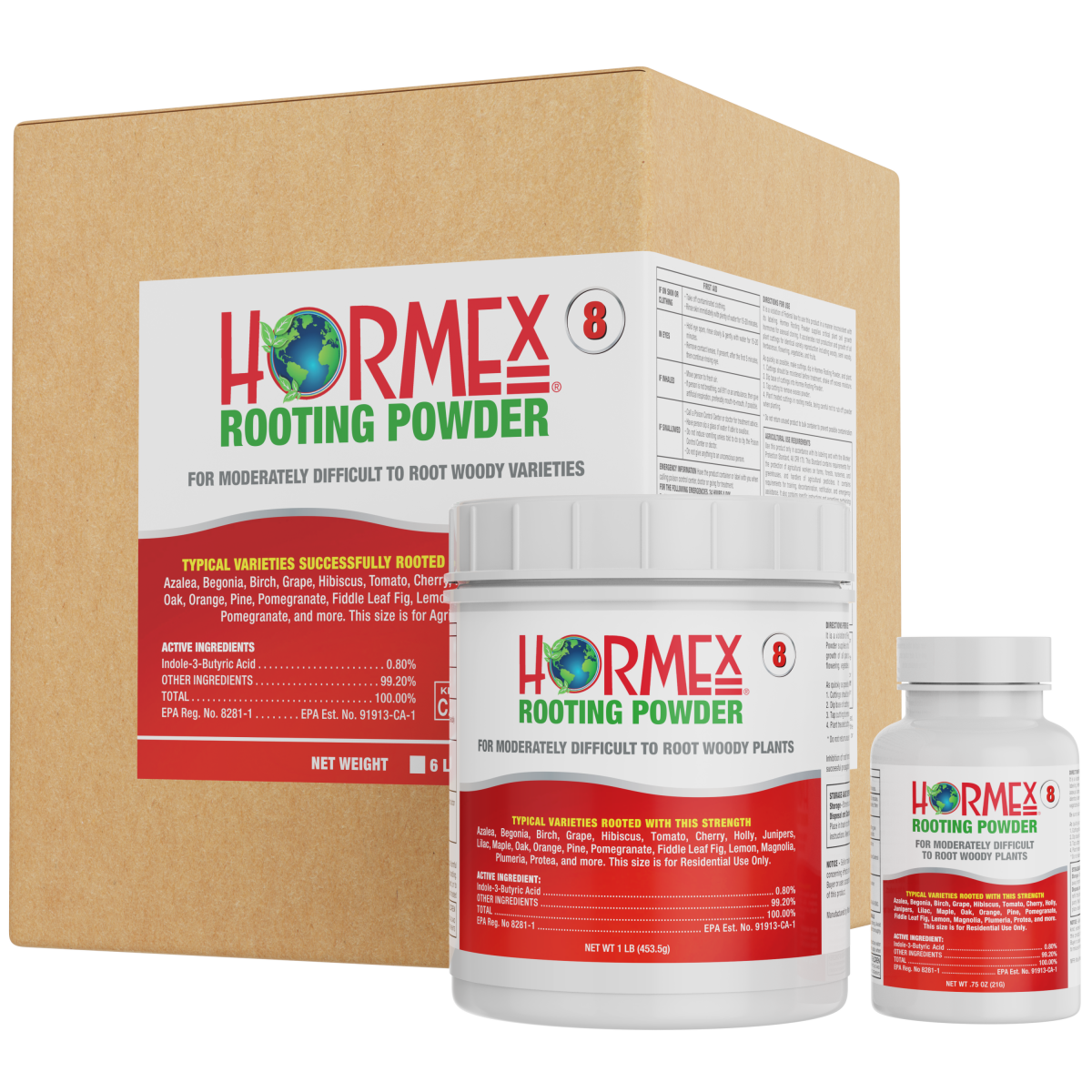 Hormex Rooting Powder #8 (0.80 IBA) - Rooting Hormone for Semi-Hardwoo ...