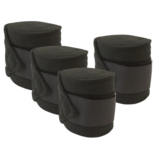Set of four Horse Sense fleece polo wraps by Jeffers, reusable horse leg wraps with soft fleece material for leg support.