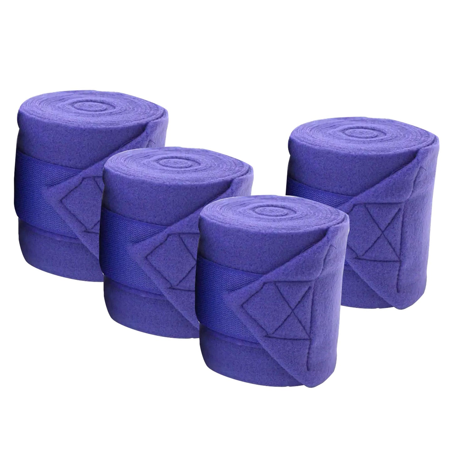Set of four Horse Sense fleece polo wraps by Jeffers, reusable horse boots for leg support and protection.