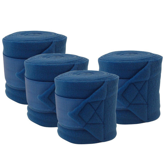 Set of four Horse Sense fleece polo wraps by Jeffers, reusable horse leg wraps for protection and support during riding and training.
