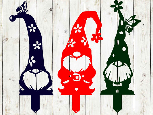 Garden Gnomes Stakes, Gnome Garden Metal Signs - Blessings Grow Meadows