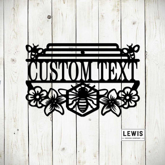 Custom Bee Garden Hanging Sign, Personalized Garden Sign, Honey Bee Sign - Blessings Grow Meadows