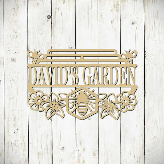 Custom Bee Garden Hanging Sign, Personalized Garden Sign, Honey Bee Sign - Blessings Grow Meadows
