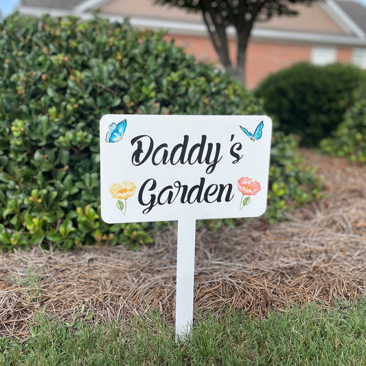 Custom Garden Stake, Butterfly Garden Sign, Metal Garden Sign - Blessings Grow Meadows