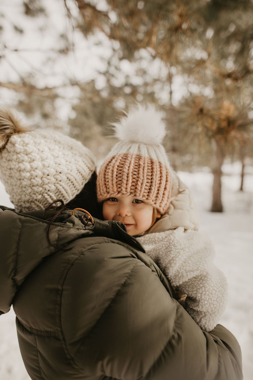 Ivory Peruvian Wool Knit Hat with Faux Fur Pom Pom - Blessings Grow Meadows
