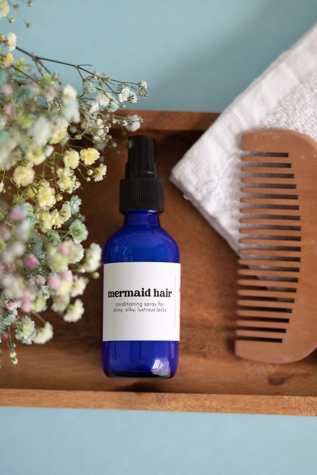 Mermaid Hair- Detangling Spray: No More Knots Herbal Leave-In Conditioner - Blessings Grow Meadows