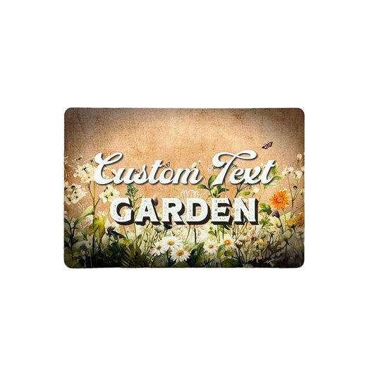 Custom Aluminum Garden Name Sign, Personalized Metal Sign - Blessings Grow Meadows