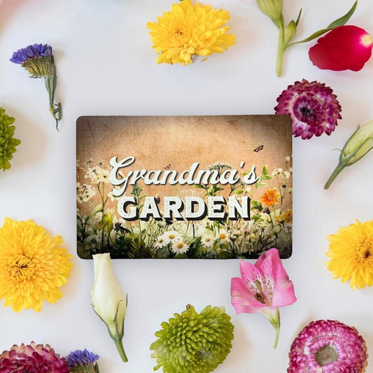 Custom Aluminum Garden Name Sign, Personalized Metal Sign - Blessings Grow Meadows