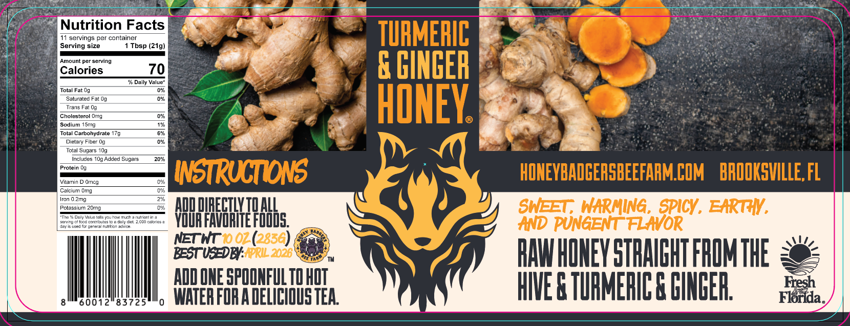 Turmeric & Ginger Honey - Honey Badgers Bee Farm ~ Blessings Grow Meadows