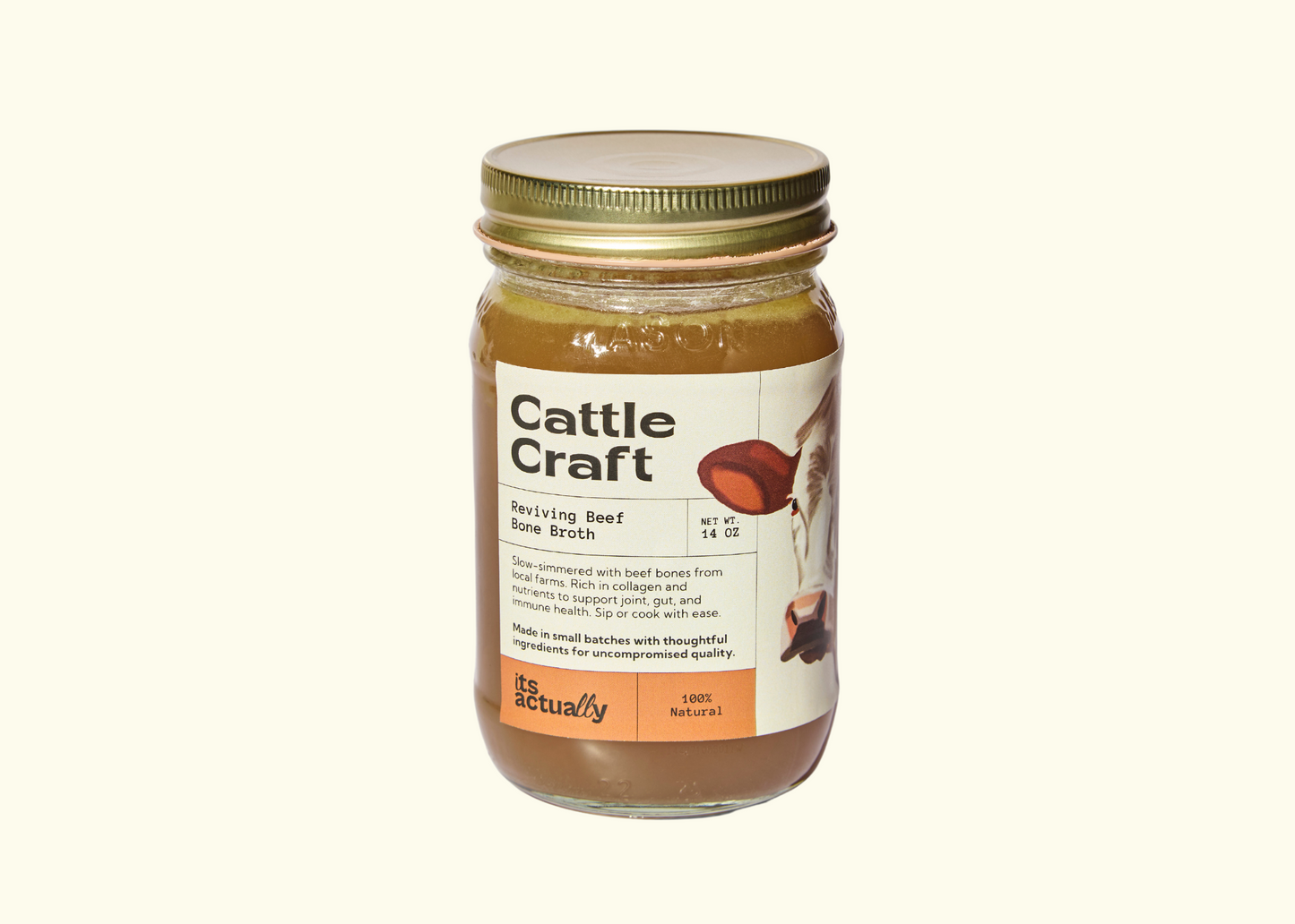 Three packs of Its Actually Co. Reviving Halal Beef Bone Broth with rich, nourishing beef broth in each pack.