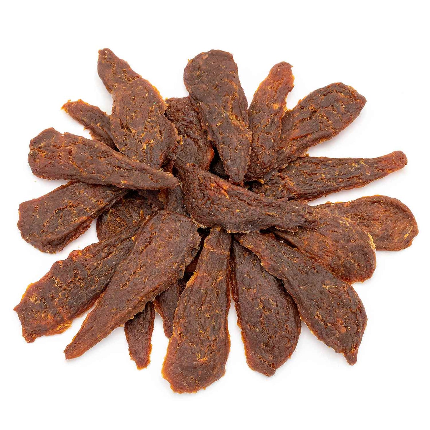 Jeffers Chicken Jerky Dog Treats in 24 oz bag, natural, grain-free, gluten-free dog treats made in the USA, with chicken slices visible.