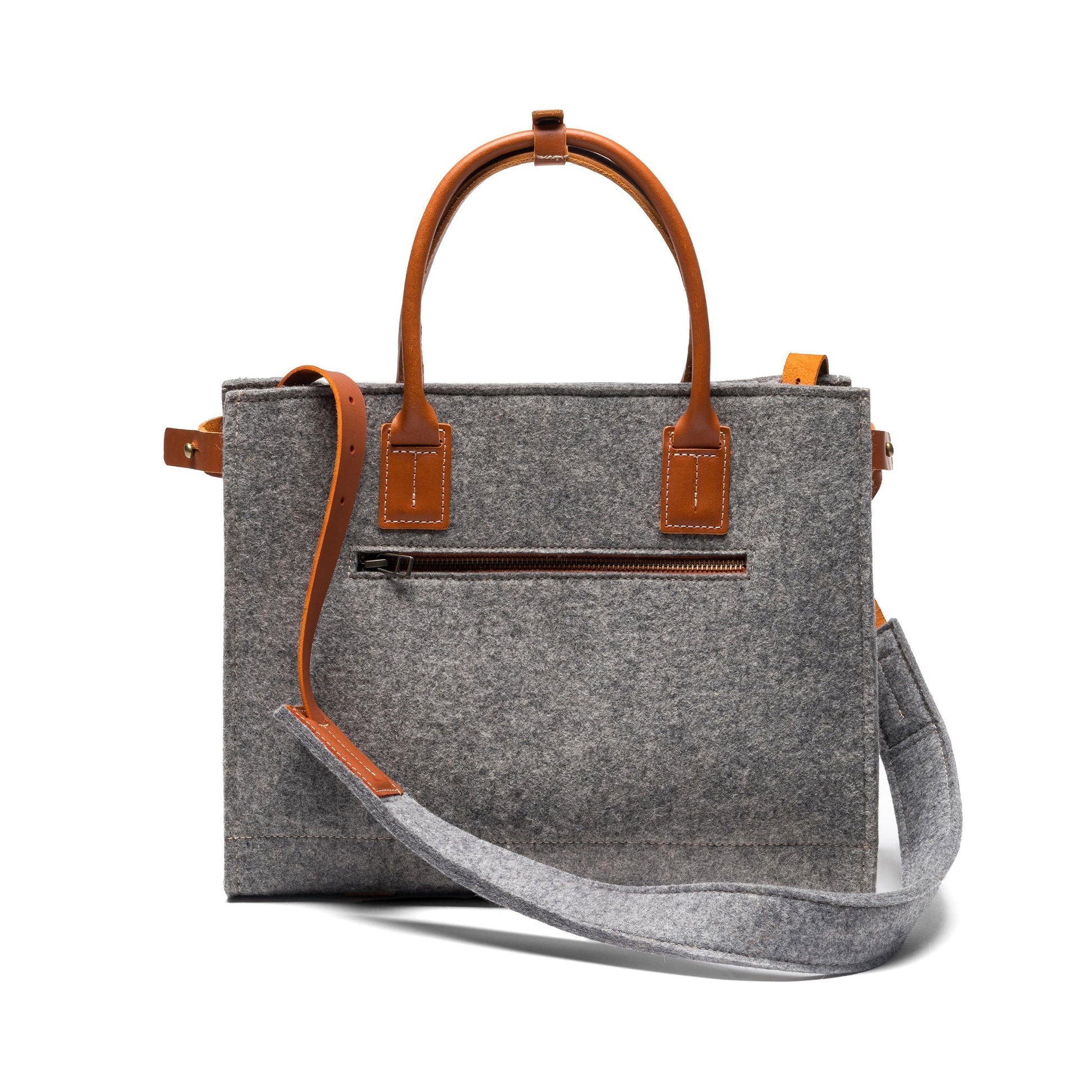 Charcoal Kyrgies handmade wool handbag with soft texture and natural design, featuring sturdy handles and stylish craftsmanship.