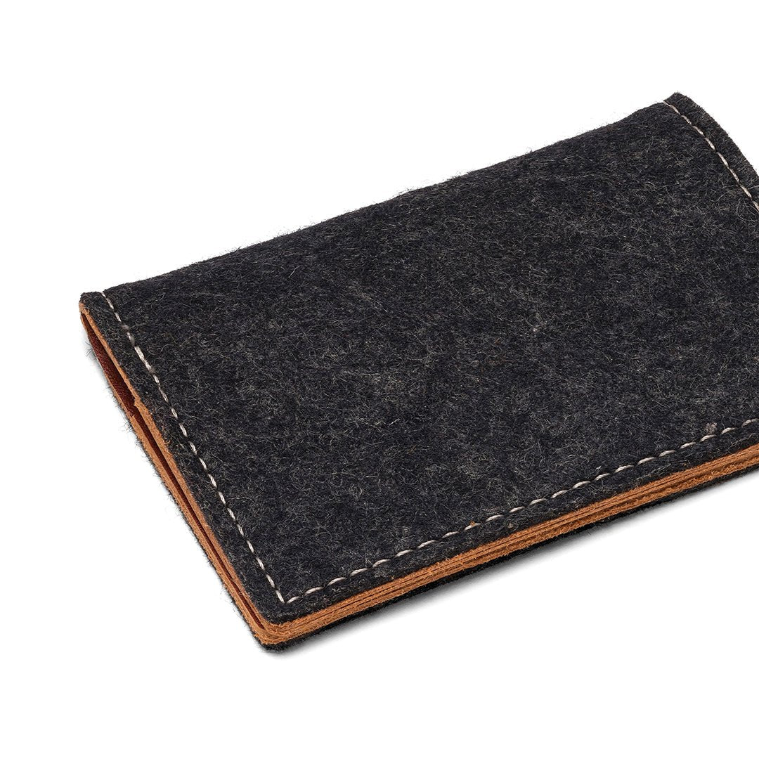 Felt and Leather Bifold Wallet - Blessings Grow Meadows -