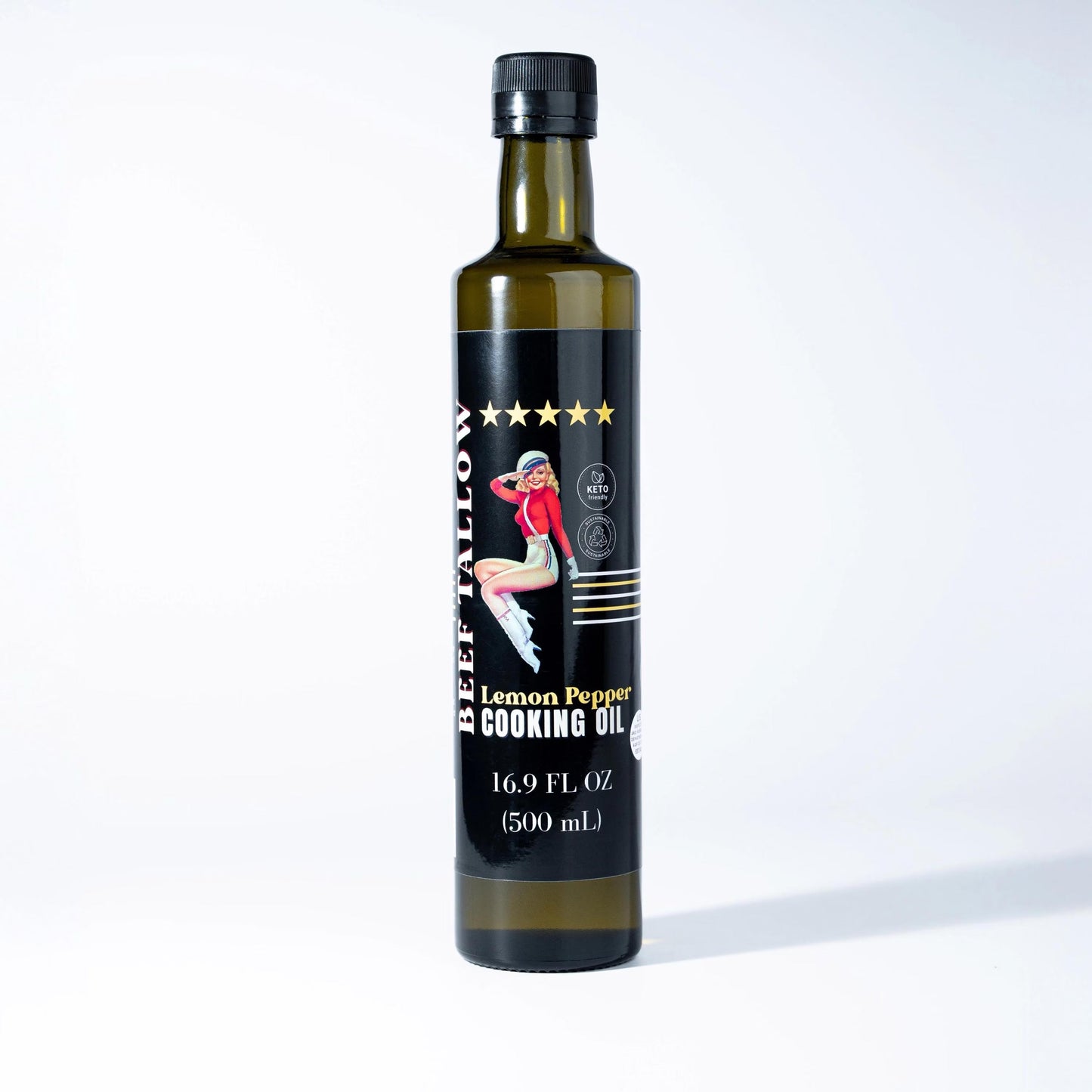 Lady May Tallow Cooking Oil Trio Bundle | Grass-Fed Beef Tallow & Olive Oil | Original, Rosemary Garlic & Lemon Pepper | Clean High-Heat Cooking from Our Restaurant Kitchen - The Lady May ~ Blessings Grow Meadows