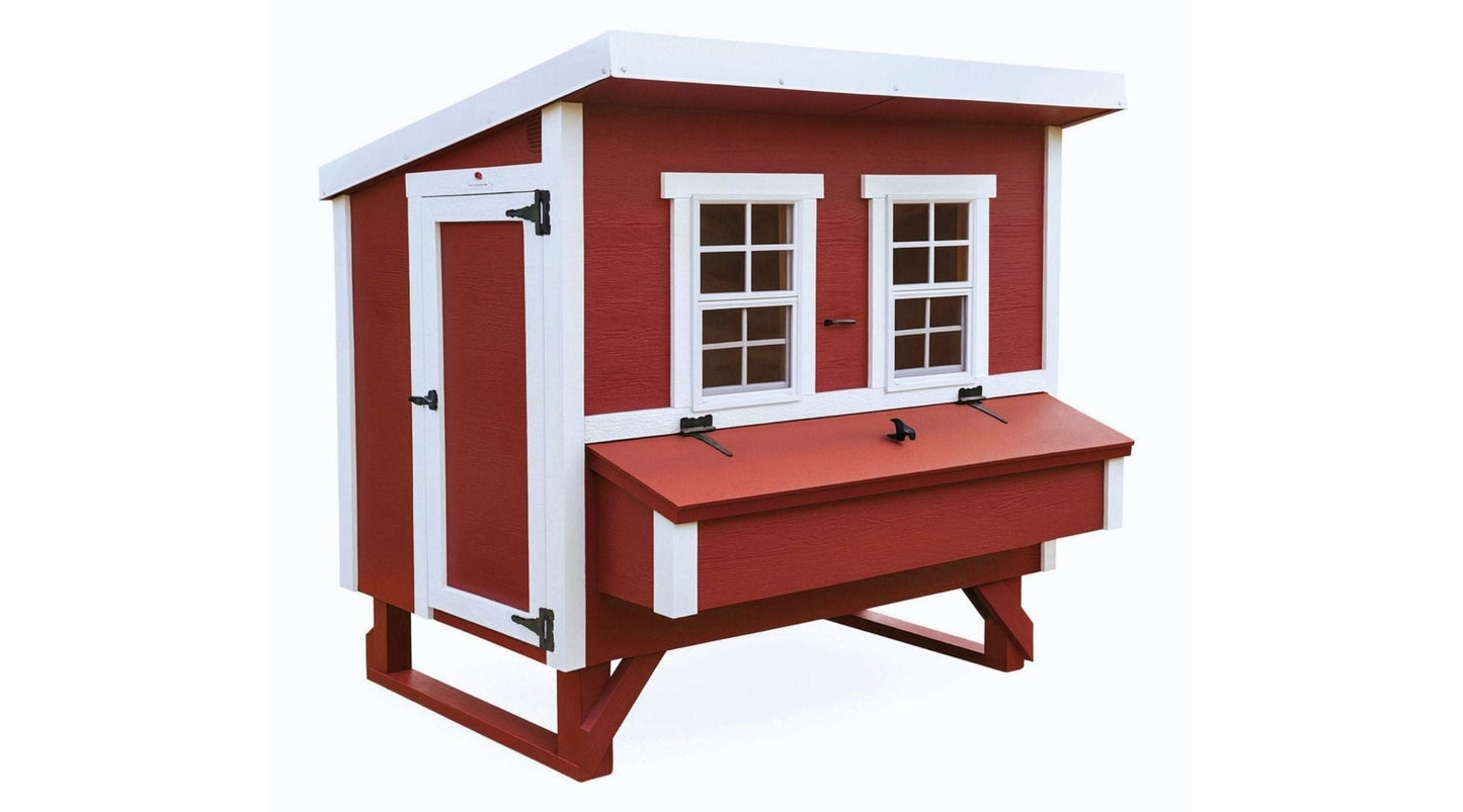Large OverEZ Chicken Coop for up to 15 chickens, featuring a man door and spacious design for easy access and comfortable living.