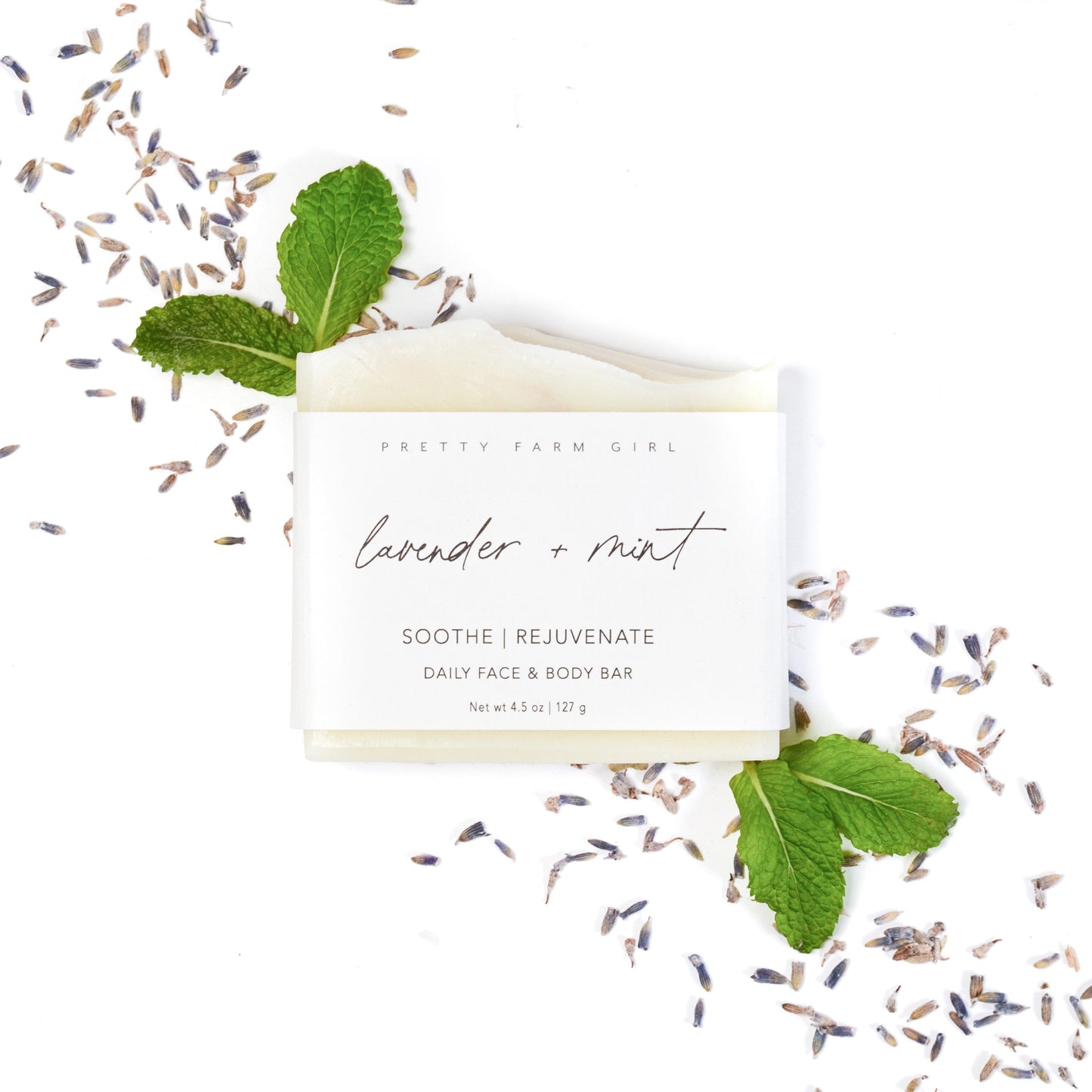 Lavender + Mint Handmade Tallow and Goat Milk Soap Bar - Blessings Grow Meadows