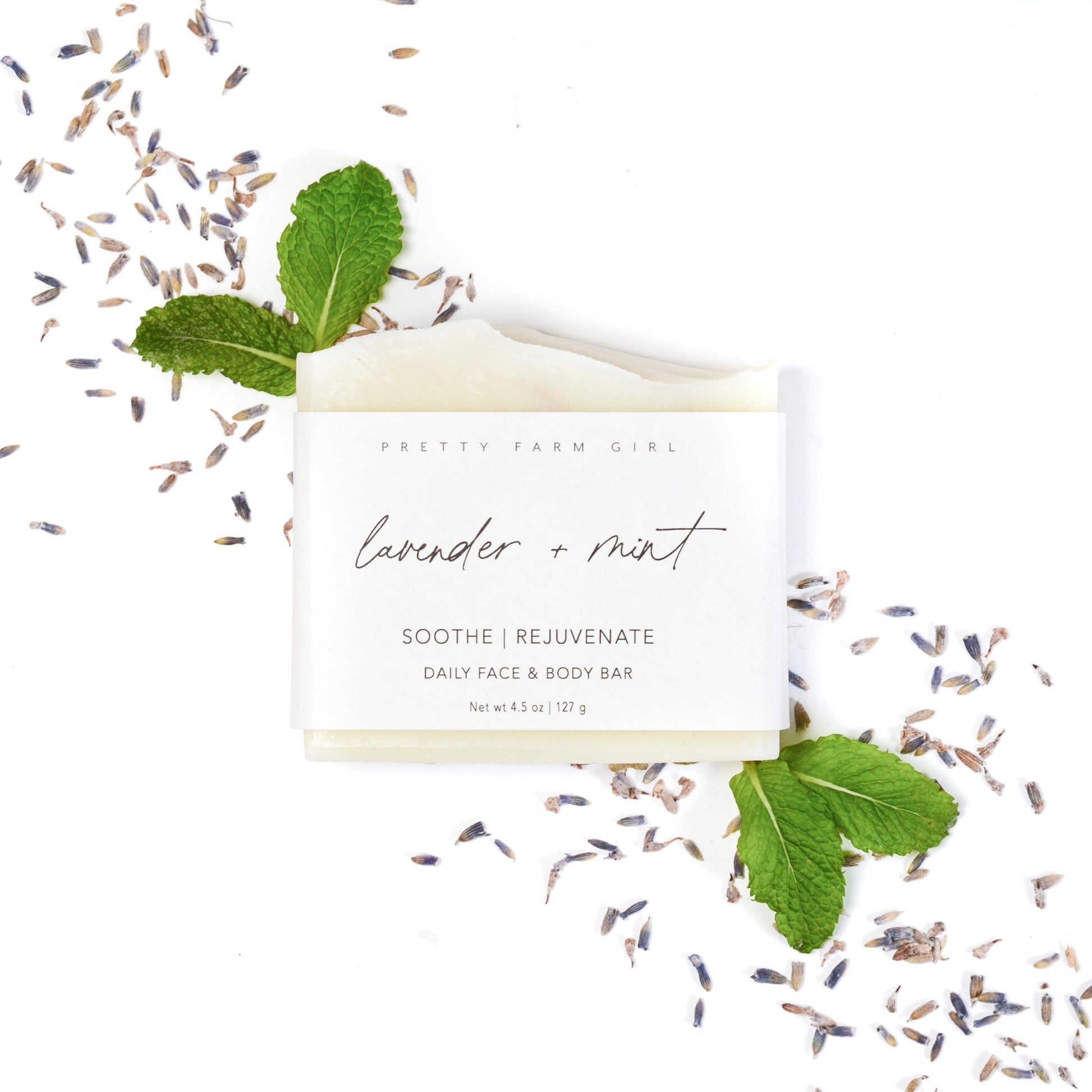 Lavender + Mint Handmade Tallow and Goat Milk Soap Bar - Blessings Grow Meadows