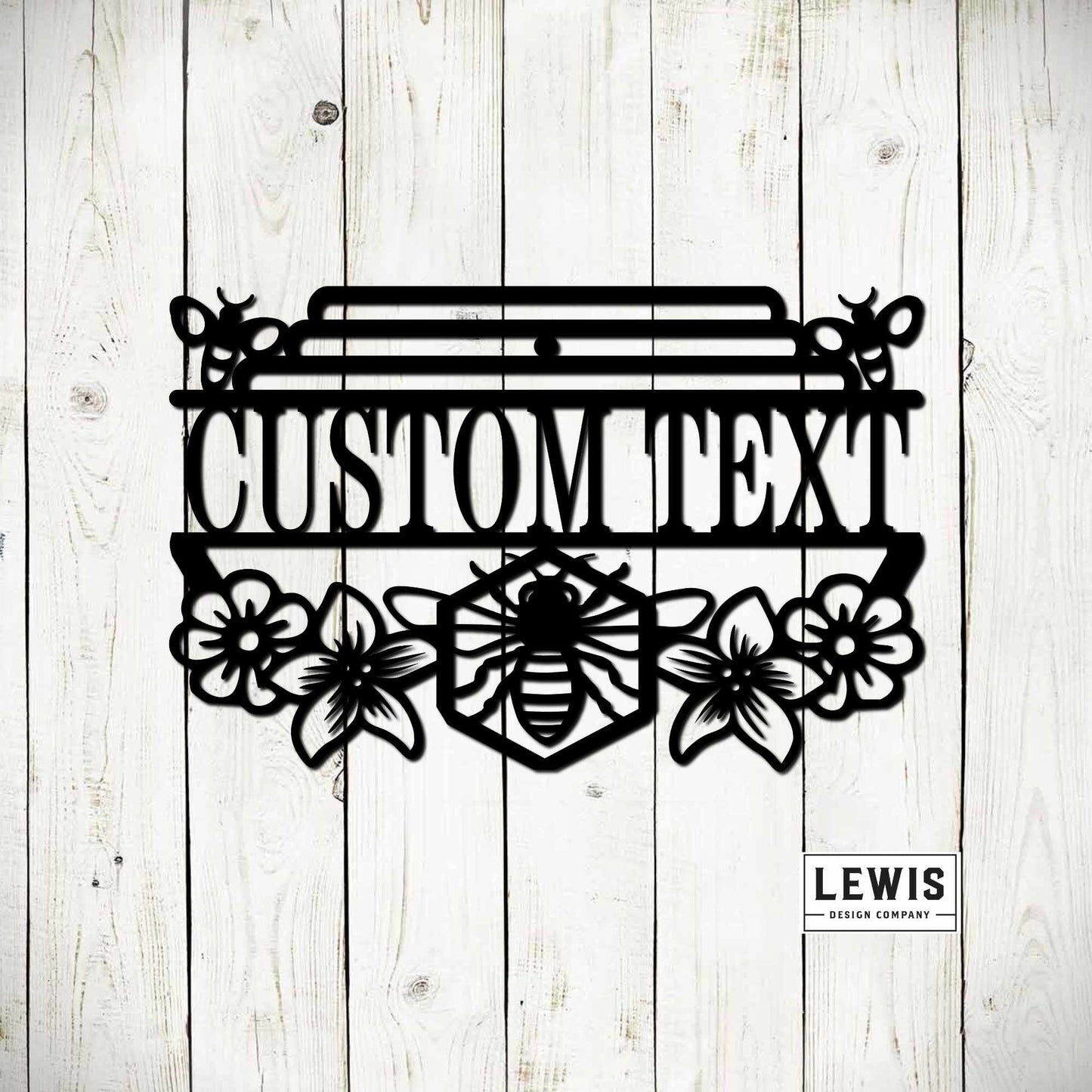 Custom Bee Garden Hanging Sign, Personalized Garden Sign, Honey Bee Sign - Blessings Grow Meadows