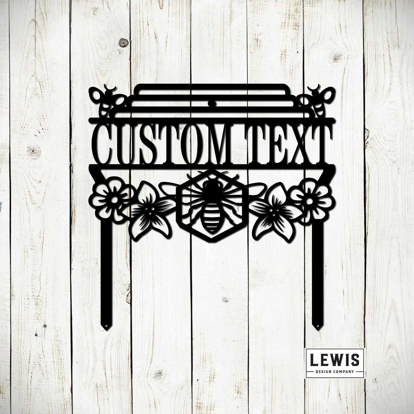 Custom Bee Garden Metal Stake Sign, Honey Bee Garden Sign - Blessings Grow Meadows