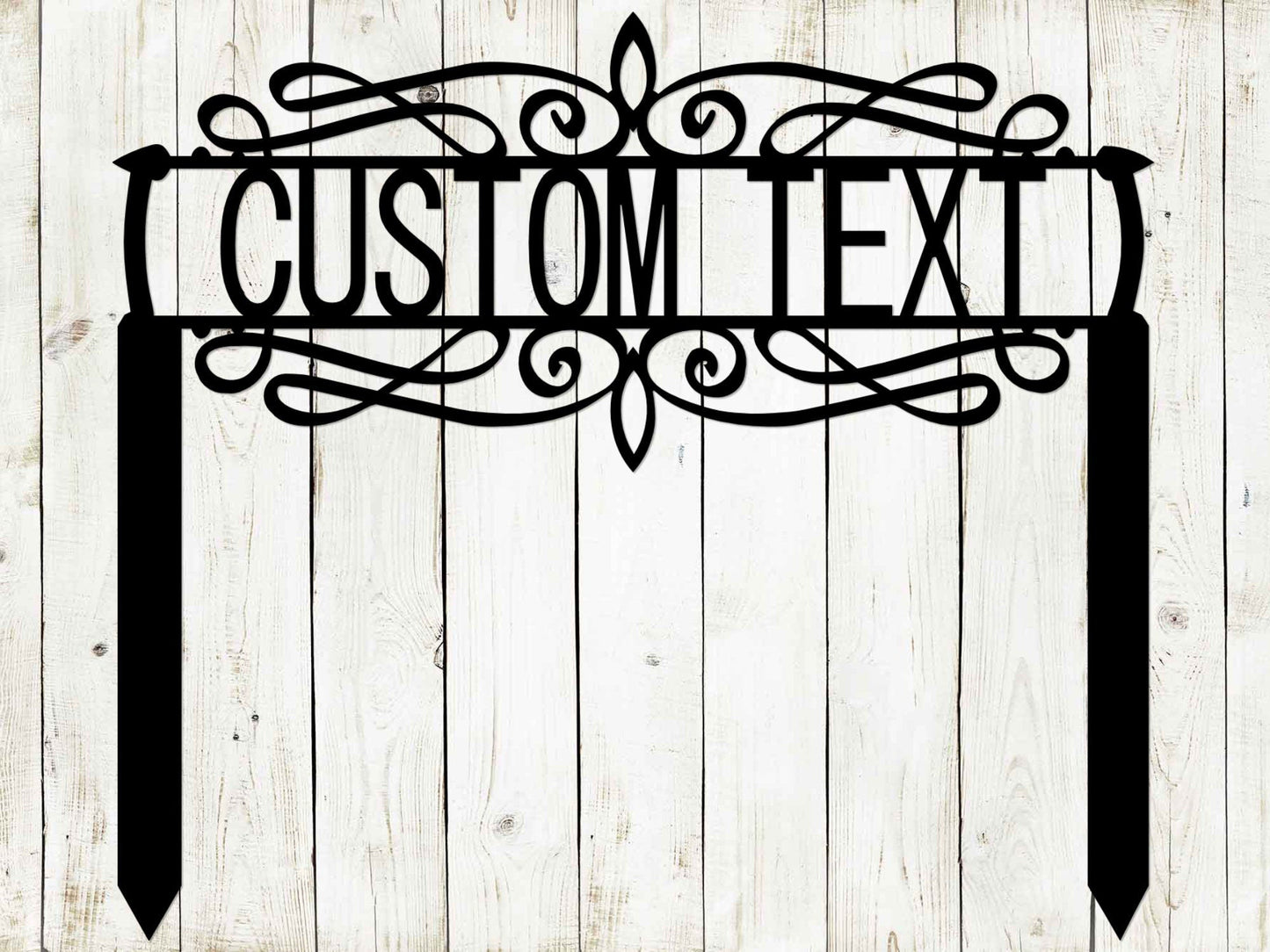 Black Lewis Design Company custom decorative garden sign for outdoor patio and garden art, 15x13 inches.