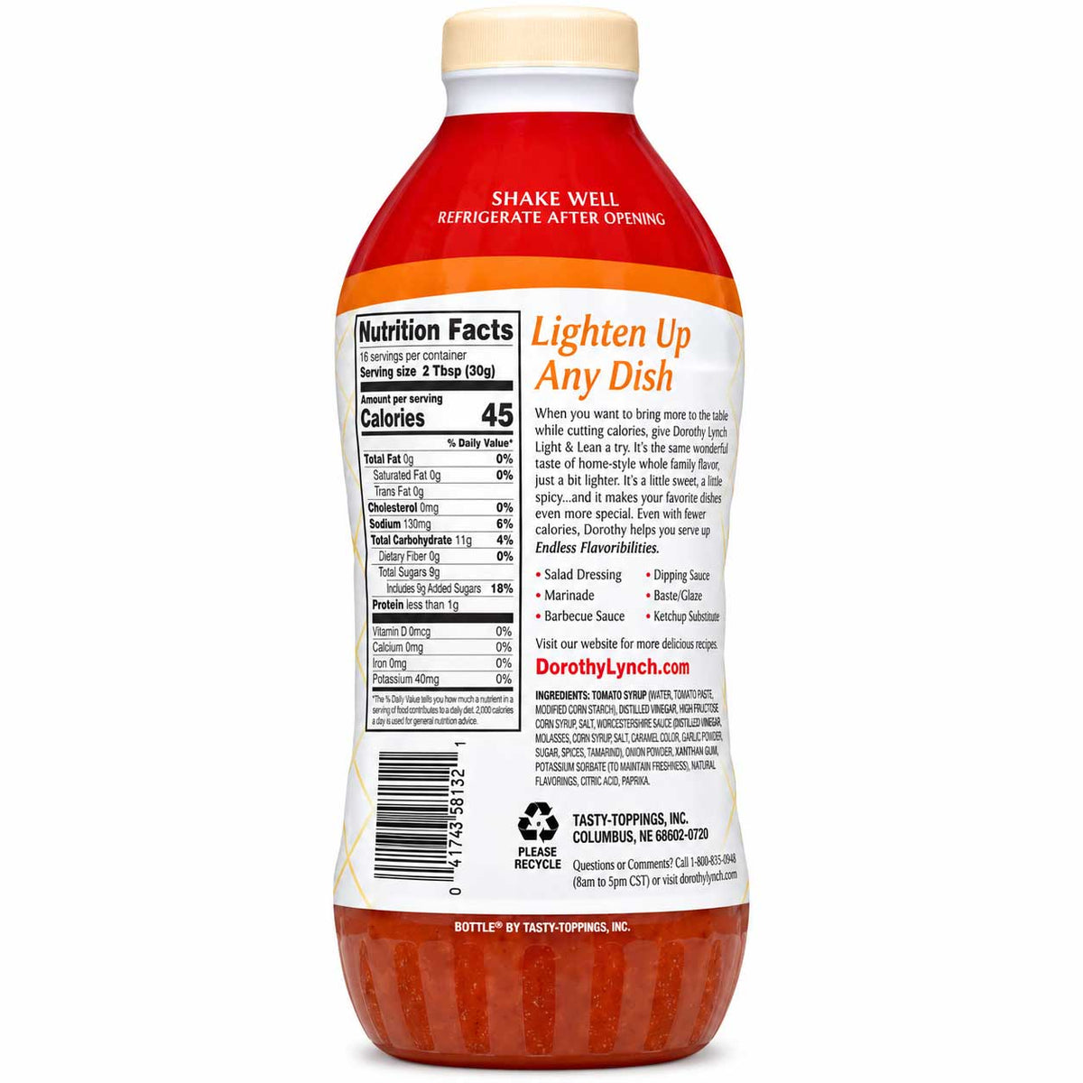 Light and Lean Dorothy Lynch Salad Dressing | 32 oz | Gluten Free