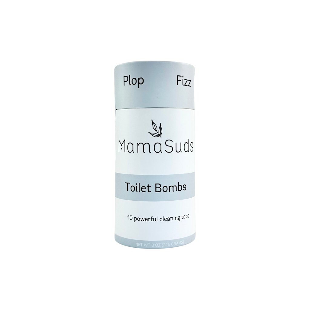 MamaSuds toilet bomb cleaning tabs in a tube, non-toxic toilet cleaner for household bathroom cleaning.