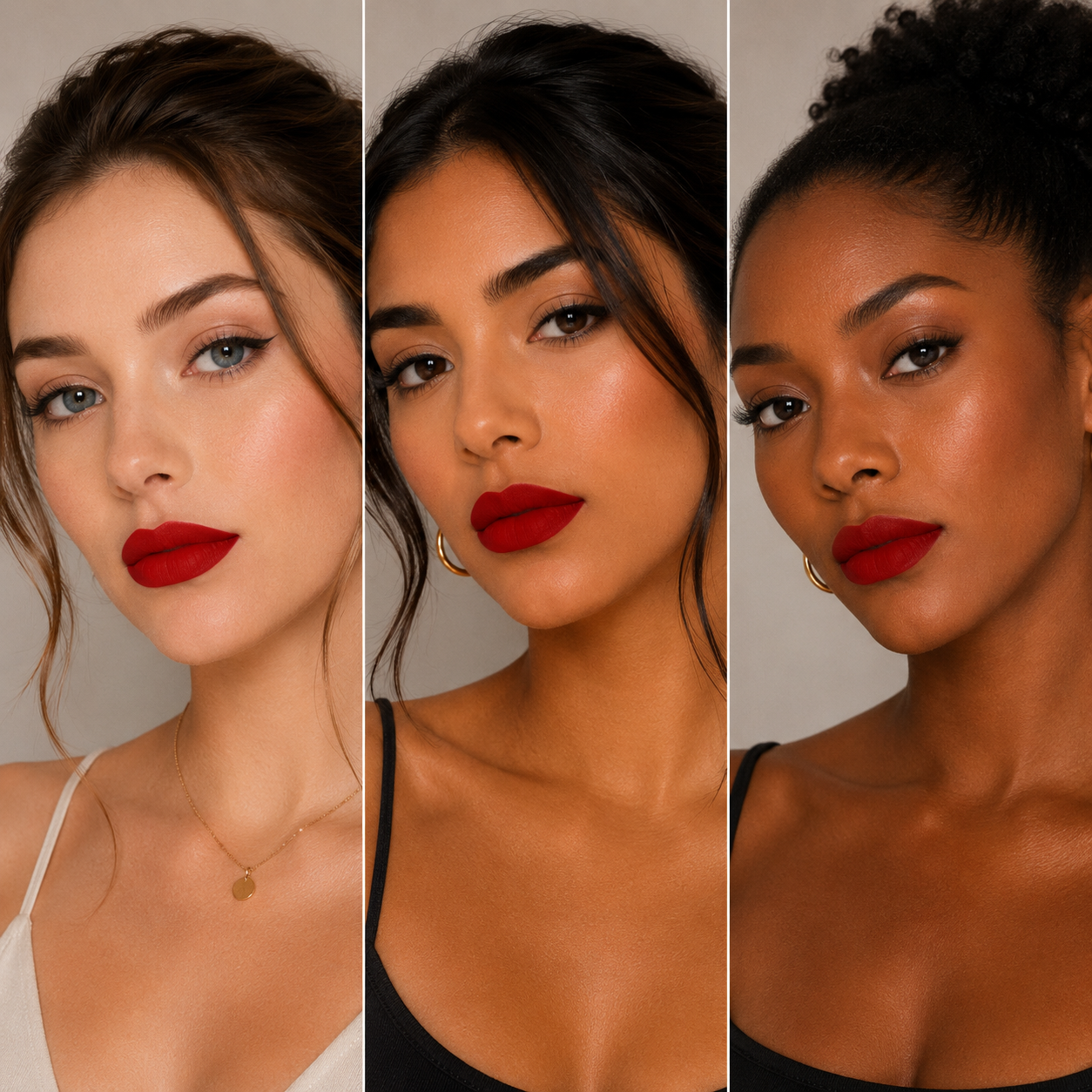 Organic Taylor Made Organics lipstick in Marilyn shade applied on fair skin, showcasing smooth, vibrant lipstick finish.