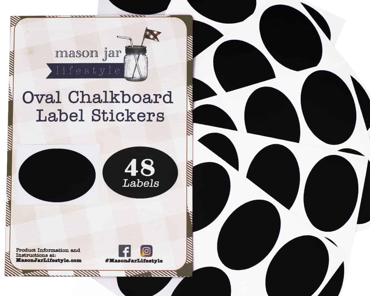 Vinyl Chalkboard Labels Stickers 48 Pack - Blessings Grow Meadows