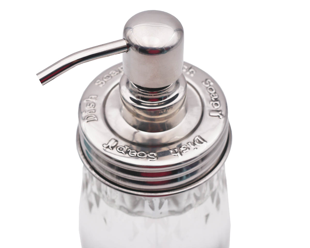 "Hand Soap," "Dish Soap," and "Lotion" Embossed Shiny Dispenser Pumps for Regular Mouth Mason Jars 3 Pack - Blessings Grow Meadows