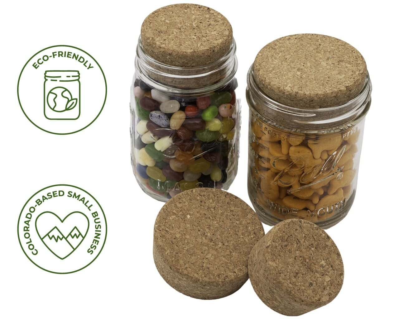 Cork Lid / Stopper for Mason Jars 4 Pack - Blessings Grow Meadows
