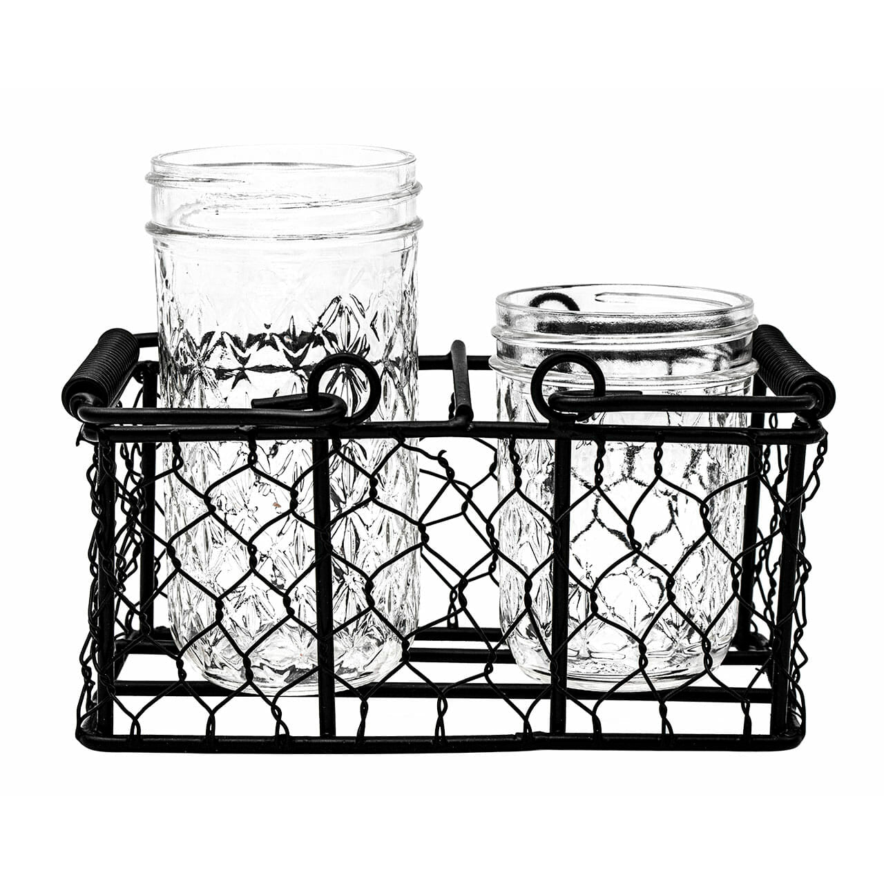 Chicken Wire Caddy for 2 Half Pint 8oz Mason Jars - Blessings Grow Meadows
