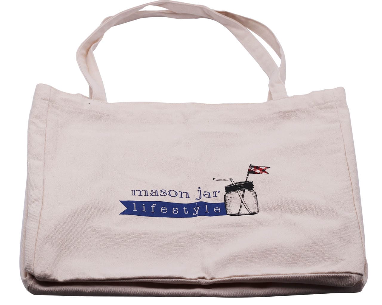 Mason Jar Market Tote Bag with 6 Divided Compartments - Blessings Grow Meadows