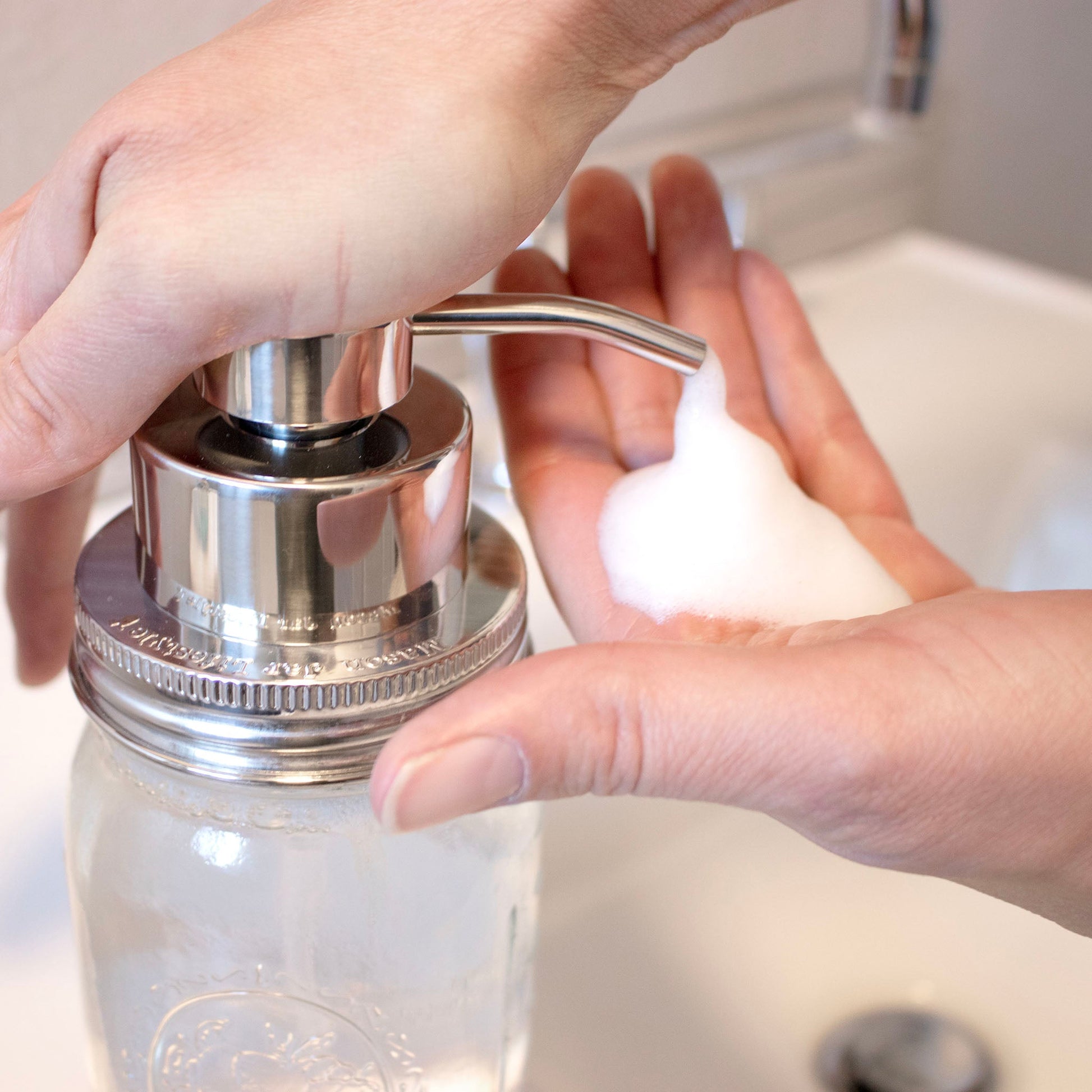 Foaming Soap Pump Dispensers for Mason Jars - Blessings Grow Meadows