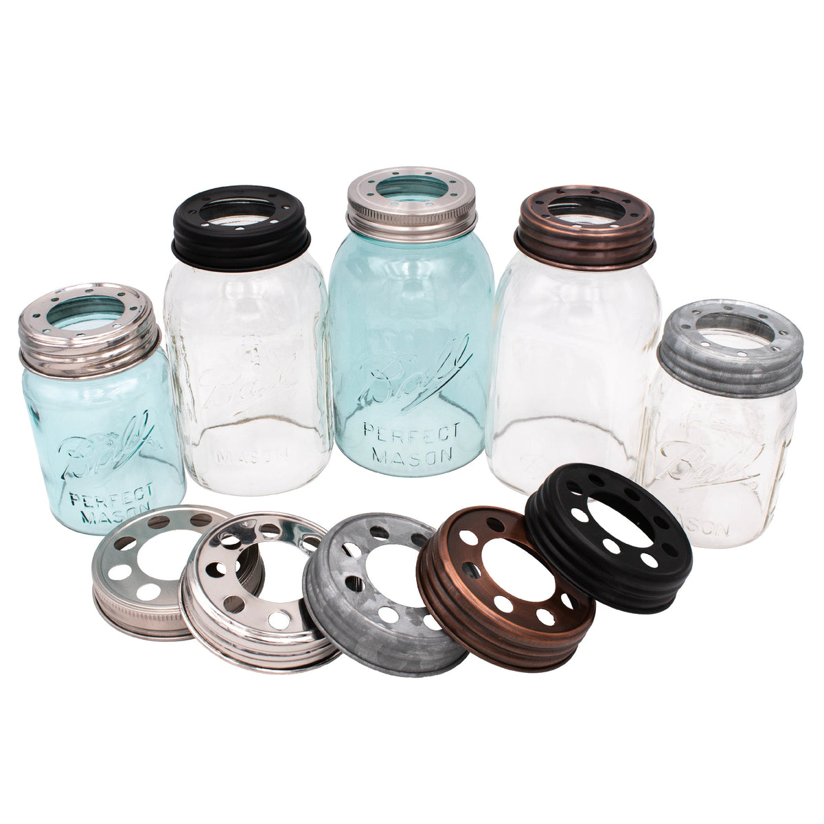 Stainless steel lighting lid for mason jar light fixtures by Mason Jar Lifestyle, with a mirror finish for home decor and pendant lighting.