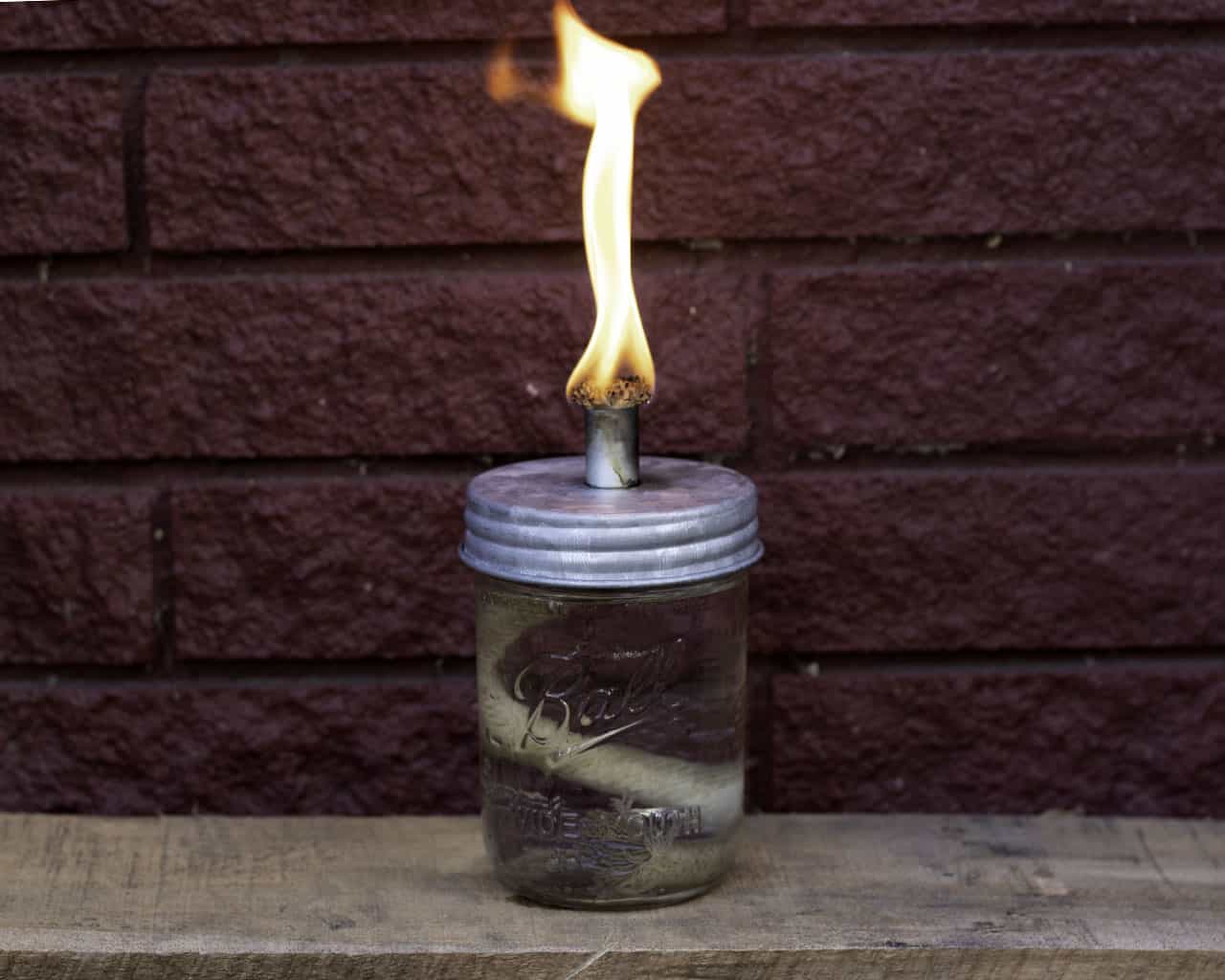 Tiki Torch Oil Lamp Galvanized Metal Lid for Mason Jars - Blessings Grow Meadows