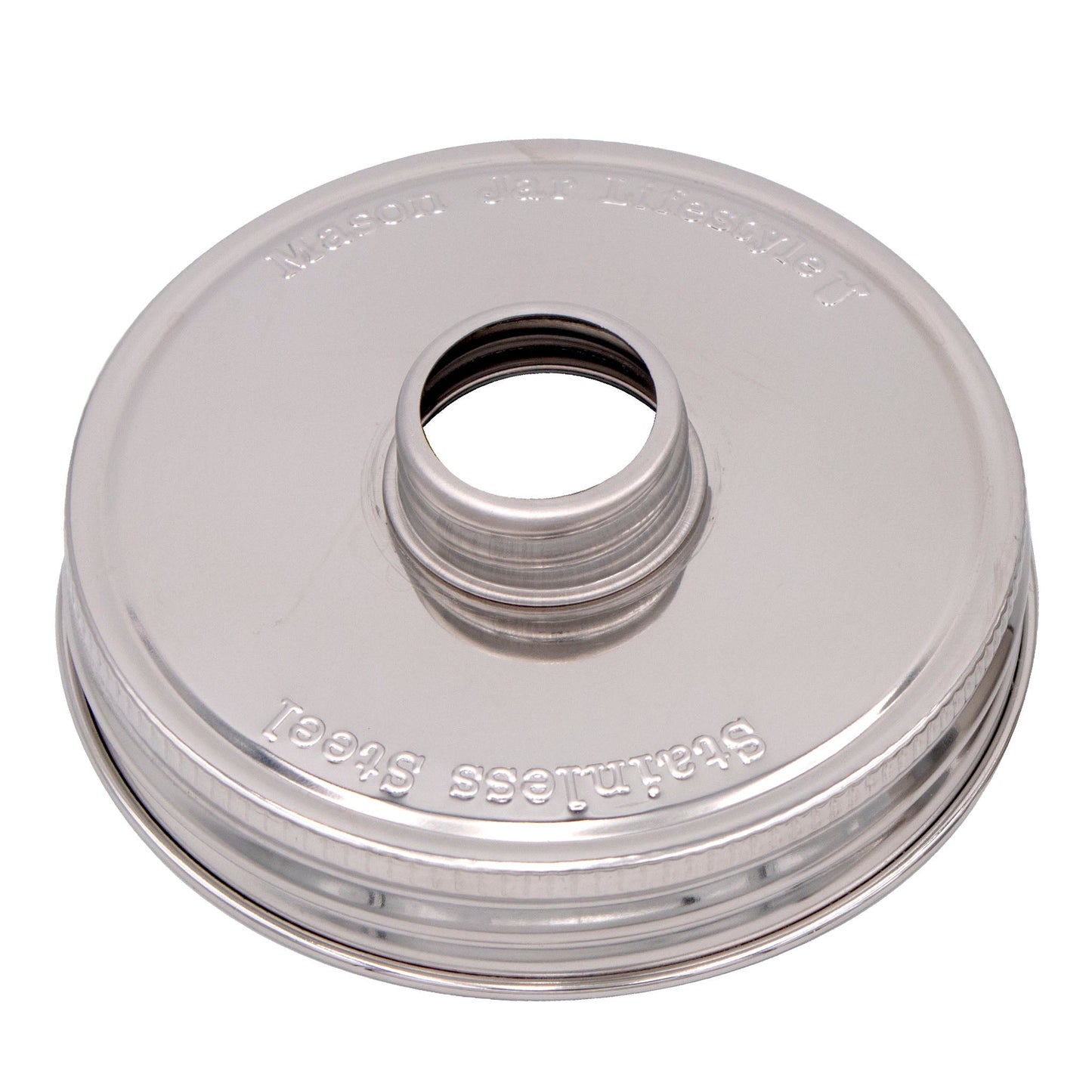 Chrome soap pump dispenser with mirror finish for mason jars, vintage threaded design, perfect for Mason Jar Lifestyle products.