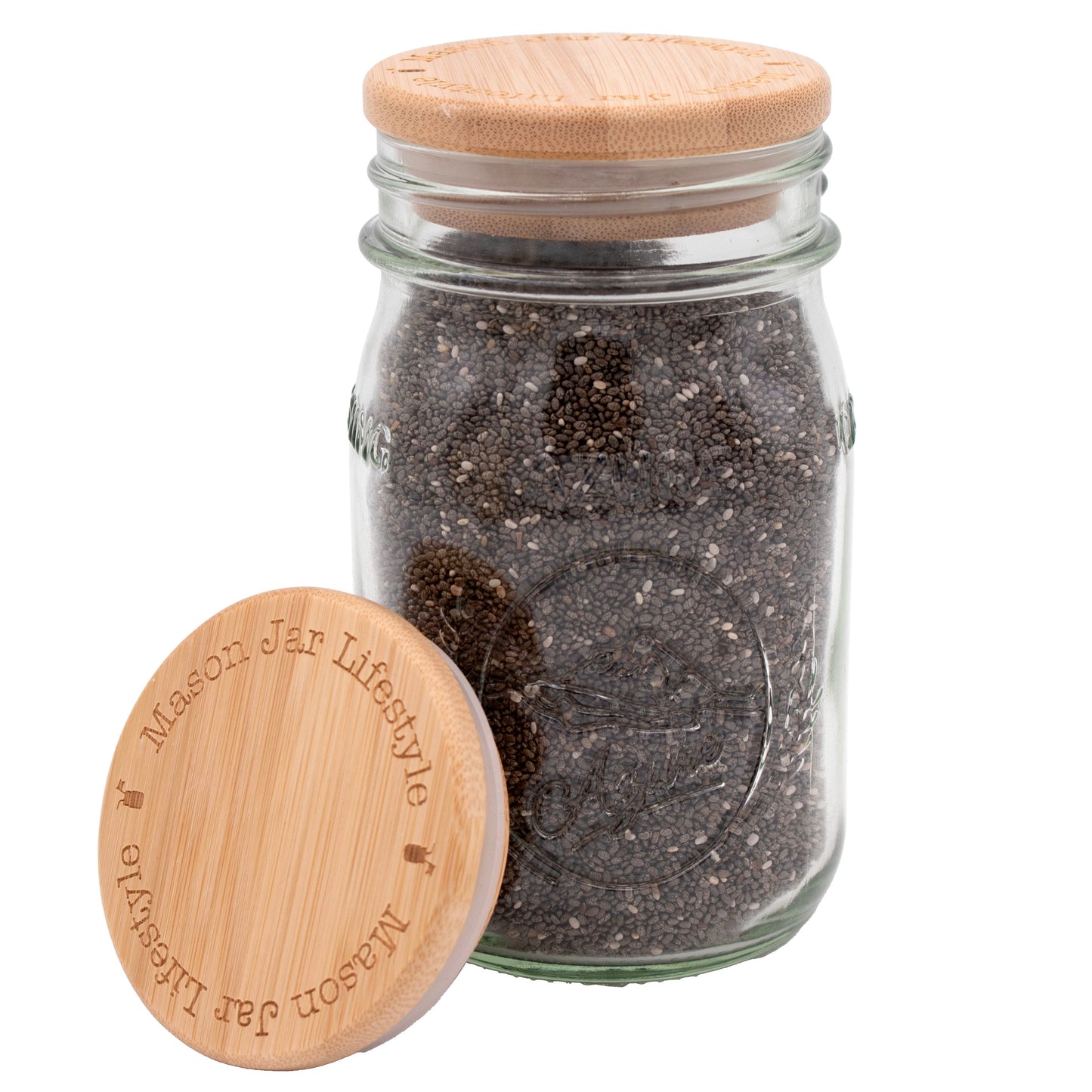 Bamboo Storage Stopper Lids for Mason Jars - Blessings Grow Meadows