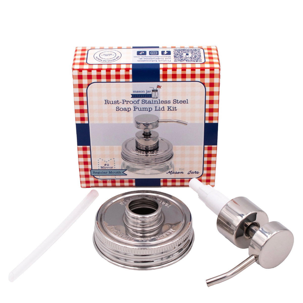 Chrome soap pump dispenser with mirror lid, fits mason jars, ideal for bathroom or kitchen, reusable and refillable.
