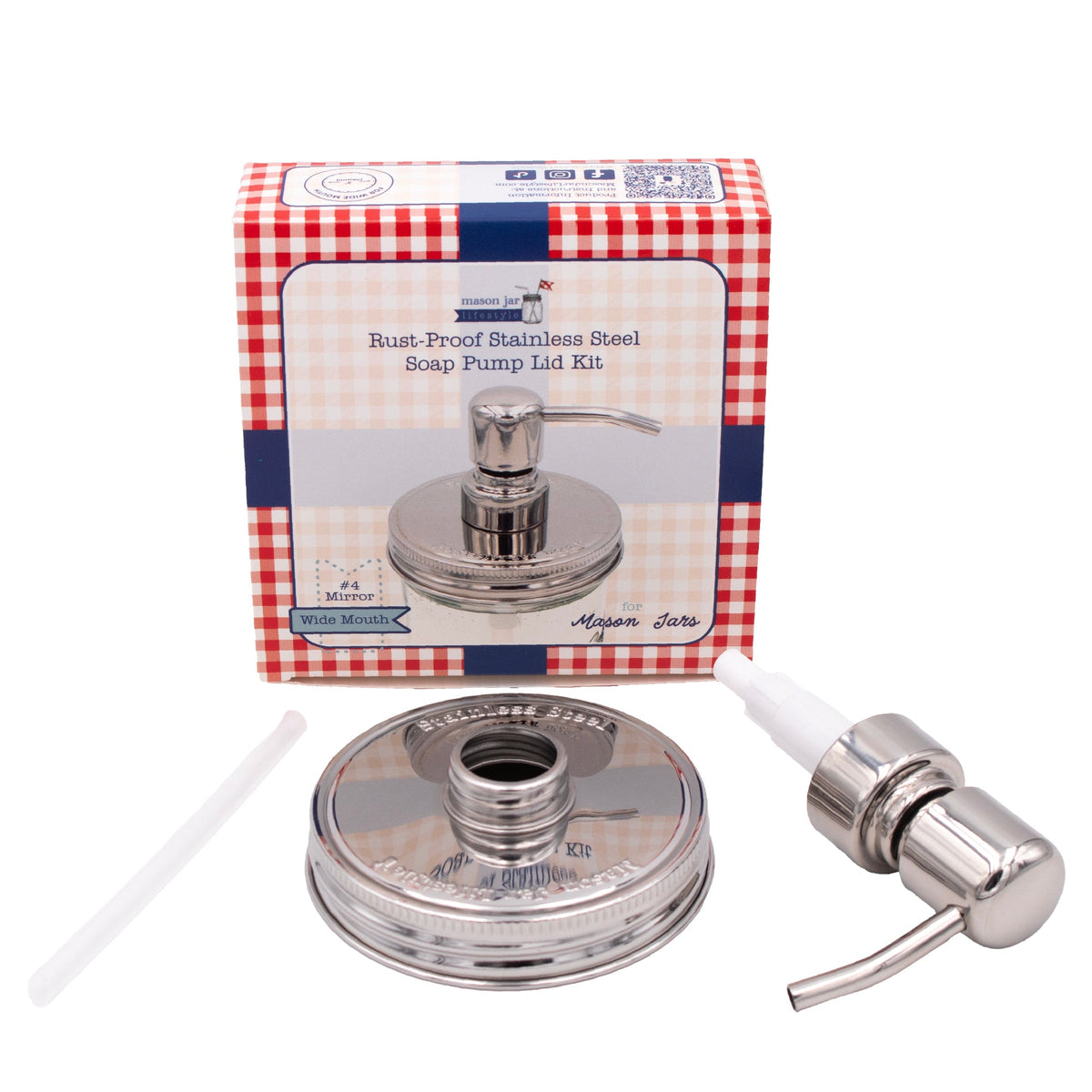 Chrome soap pump dispenser with mirror lid for mason jars, ideal for bathroom or kitchen use, reusable and refillable.