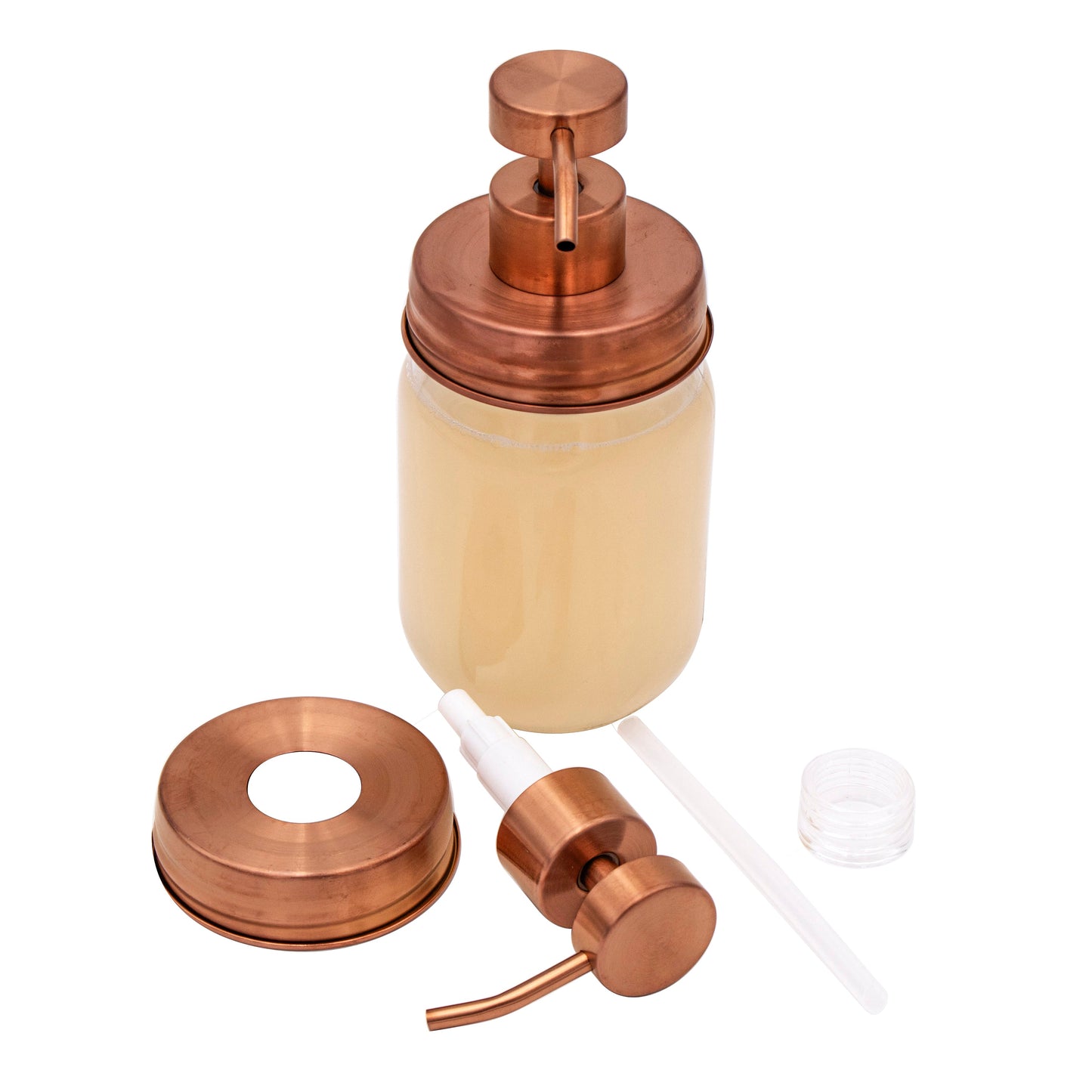 Rose Gold Soap Pump Lid Kit for Regular Mouth Mason Jars