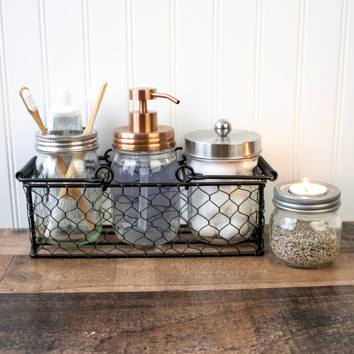 Vintage copper soap pump lid for regular mouth Mason jars, Mason Jar Lifestyle, ideal for bathrooms and kitchens.