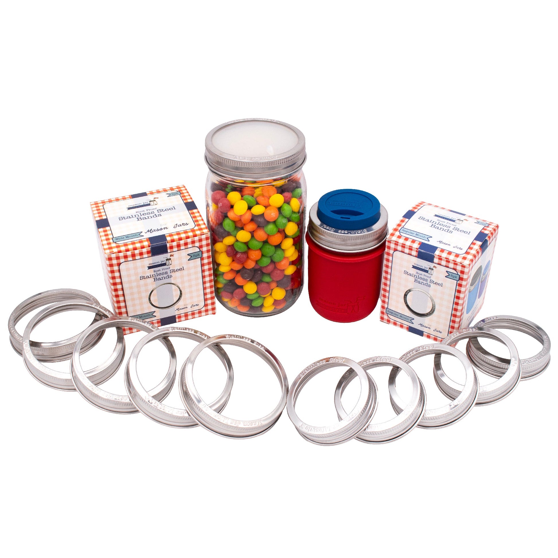 Rust Proof Stainless Steel Bands / Rings for Mason Jars 5 Pack - Blessings Grow Meadows