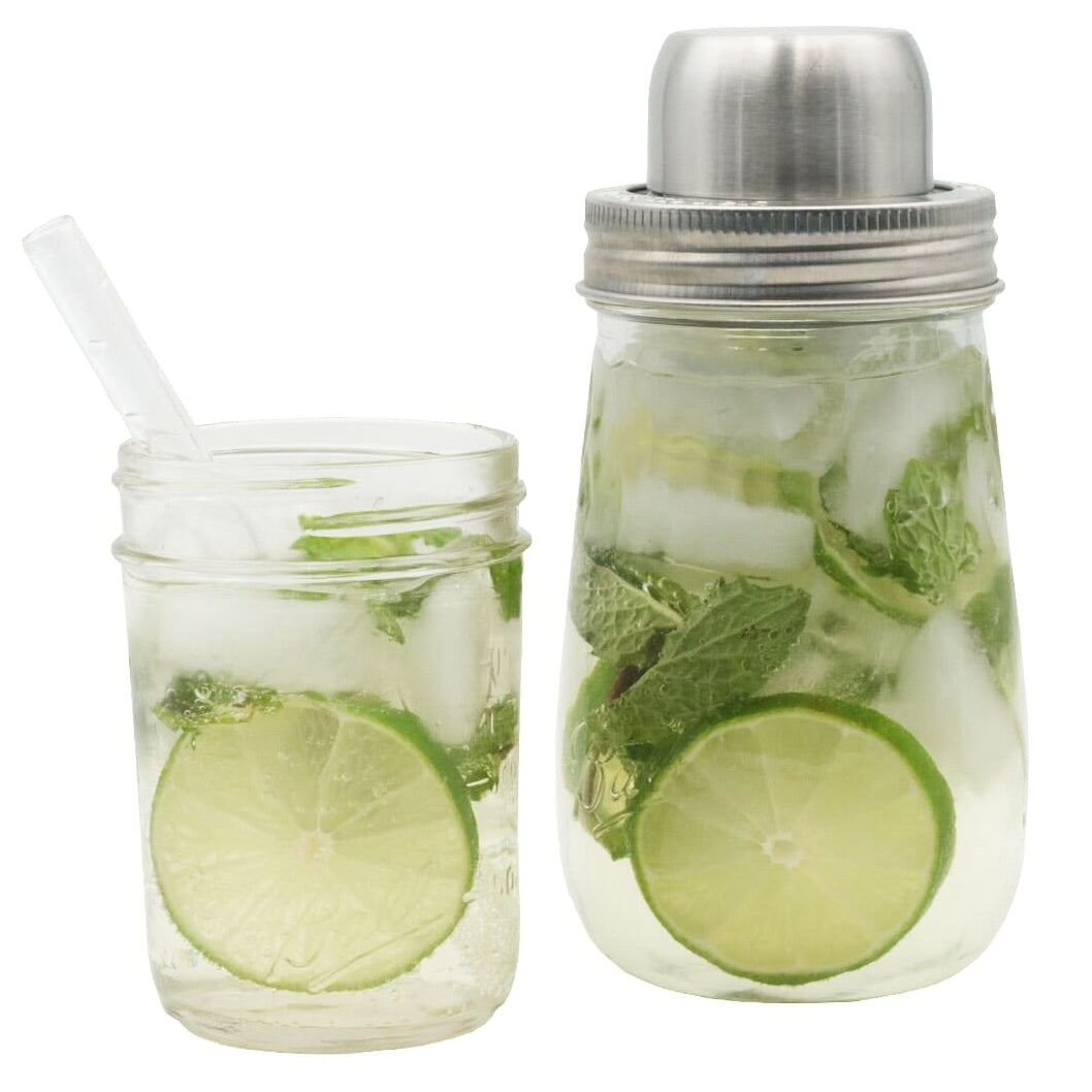 Mason Jar Lifestyle stainless steel band lid for Mason Shaker cocktail shaker, suitable for mixing drinks and storing beverages.
